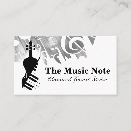 Carte De Visite Logo de piano violon | Musique (Devant)