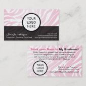 Carte De Visite Logo de Pink Zebra Ajouter (Devant / Derrière)