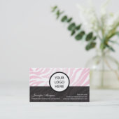 Carte De Visite Logo de Pink Zebra Ajouter (Debout devant)