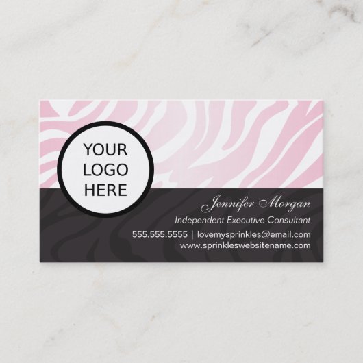 Carte De Visite Logo de Pink Zebra Ajouter (Devant)