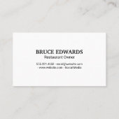 Carte De Visite Logo de pizzeria | Restaurant (Dos)