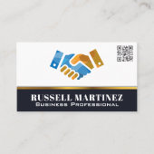 Carte De Visite Logo de poignée | Code QR (Devant)