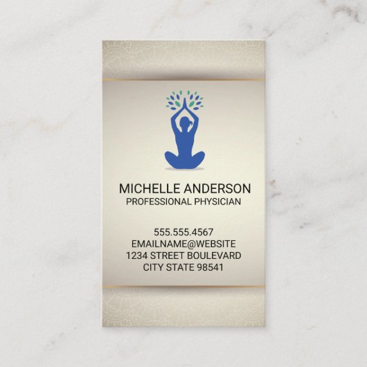 Carte De Visite Logo de prière Yoga Sitting (Devant)