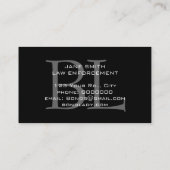 Carte De Visite Logo de professionnel de monogramme de police (Dos)