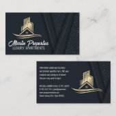 Carte De Visite Logo de propriété Gold | Immobilier (Devant / Derrière)