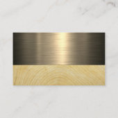 Carte De Visite Logo de propriété Metallic Gold | Métal | Grain de (Dos)