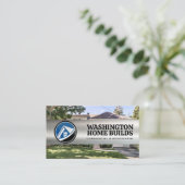 Carte De Visite Logo de propriétés | Arrière - plan résidentiel (Debout devant)