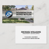 Carte De Visite Logo de propriétés | Arrière - plan résidentiel (Devant / Derrière)