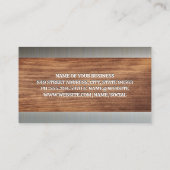 Carte De Visite Logo de propriétés | Grain de bois | Métal (Dos)
