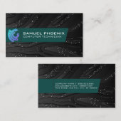 Carte De Visite Logo de Purple Tech | Arrière - plan technologique (Devant / Derrière)