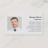 Carte De Visite Logo de QRCode Photo Professional Société Gris (Devant)