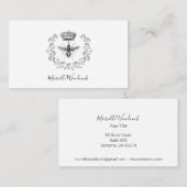 Carte De Visite Logo De Queen Bee Et Crown Laurel (Devant / Derrière)