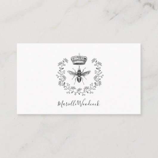 Carte De Visite Logo De Queen Bee Et Crown Laurel (Devant)