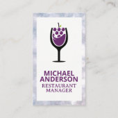 Carte De Visite Logo de raisins en verre de vin (Devant)