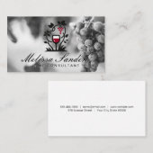 Carte De Visite Logo de raisins en verre de vin | Raisins (Devant / Derrière)