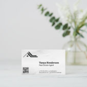 Carte De Visite Logo de Realtor moderne | Code QR (Debout devant)