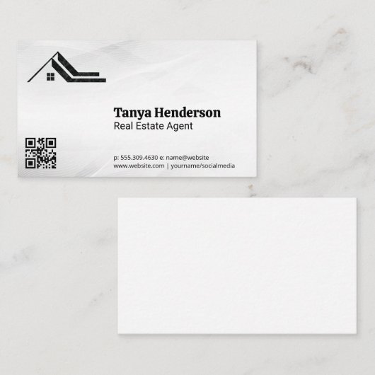 Carte De Visite Logo de Realtor moderne | Code QR (Devant / Derrière)