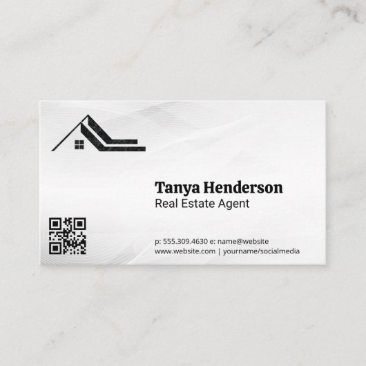 Carte De Visite Logo de Realtor moderne | Code QR (Devant)
