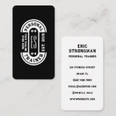 Carte De Visite Logo de remise en forme de style rétro (Devant / Derrière)