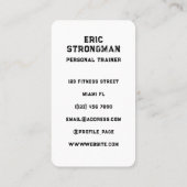 Carte De Visite Logo de remise en forme de style rétro (Dos)