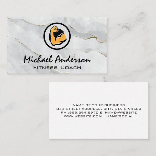 Carte De Visite Logo de remise en forme Flexing Arm (Devant / Derrière)