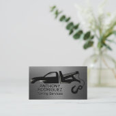 Carte De Visite Logo de remorquage | Métallique brossé (Debout devant)