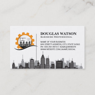 Carte De Visite Logo de rénovation de constructeur   Ville   Col b