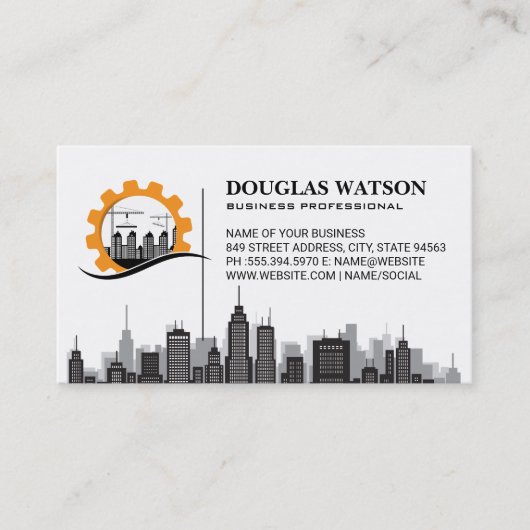 Carte De Visite Logo de rénovation de constructeur | Ville | Col b (Devant)