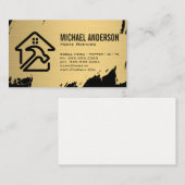 Carte De Visite Logo de réparation à domicile | Or brossé (Devant / Derrière)