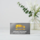 Carte De Visite Logo de Réparation Auto | Métallique (Debout devant)