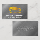 Carte De Visite Logo de Réparation Auto | Métallique (Devant / Derrière)