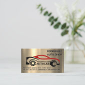 Carte De Visite Logo de réparation automatique | Arrière - plan mé (Debout devant)