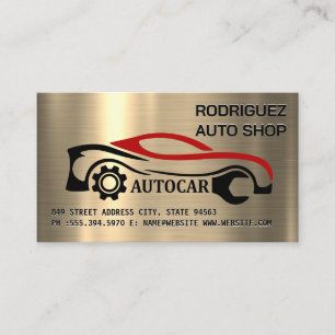 Carte De Visite Logo de réparation automatique Arrière - plan mé