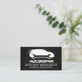 Carte De Visite Logo de réparation automatique | Fibre de carbone  (Debout devant)