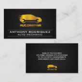 Carte De Visite Logo de réparation automatique Gold (Devant / Derrière)