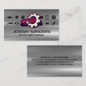 Carte De Visite Logo de réparation automatique | Services de voitu (Devant / Derrière)