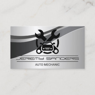 Carte De Visite Logo de réparation automobile   Mécanicien   Clés