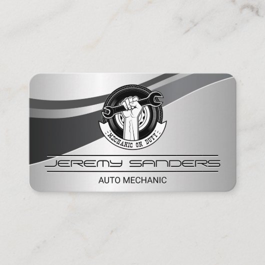 Carte De Visite Logo de réparation automobile | Mécanique en servi (Devant)