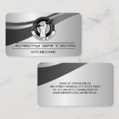 Carte De Visite Logo de réparation automobile | Mécanique en servi (Devant / Derrière)