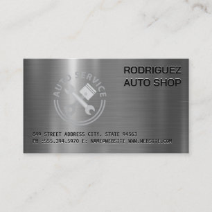 Carte De Visite Logo de réparation automobile Métallique Clé