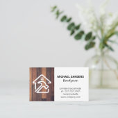 Carte De Visite Logo de réparation de maison | Bois (Debout devant)