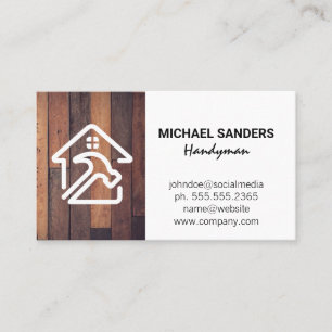 Carte De Visite Logo de réparation de maison Bois