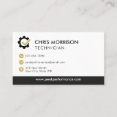 Carte De Visite Logo de réparation de service professionnel de méc (Dos)