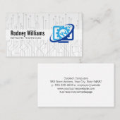 Carte De Visite Logo de réparation d'ordinateur | Technicien (Devant / Derrière)