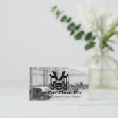 Carte De Visite Logo de réparation mécanique | Garage (Debout devant)