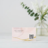 Carte De Visite Logo de réseau à code QR abstrait rose vif (Debout devant)