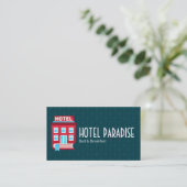 Carte De Visite Logo de réservation d'hôtel | Bed Breakfast (Debout devant)