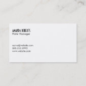 Carte De Visite Logo de réservation d'hôtel | Bed Breakfast (Dos)