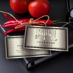 Carte De Visite Logo de restaurant de Cuisine de CODE QR personnal