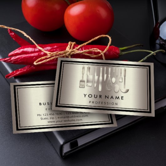 Carte De Visite Logo de restaurant de Cuisine de CODE QR personnal